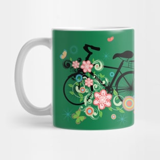 Bicycle and Floral Ornament Mug